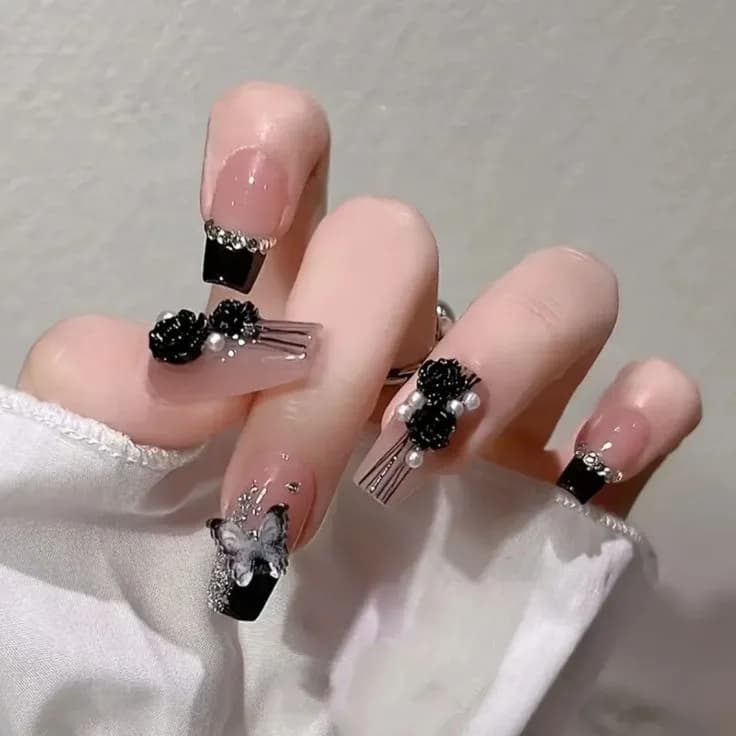 3D Press-On Nails 24 Pieces + Free Jelly Glue